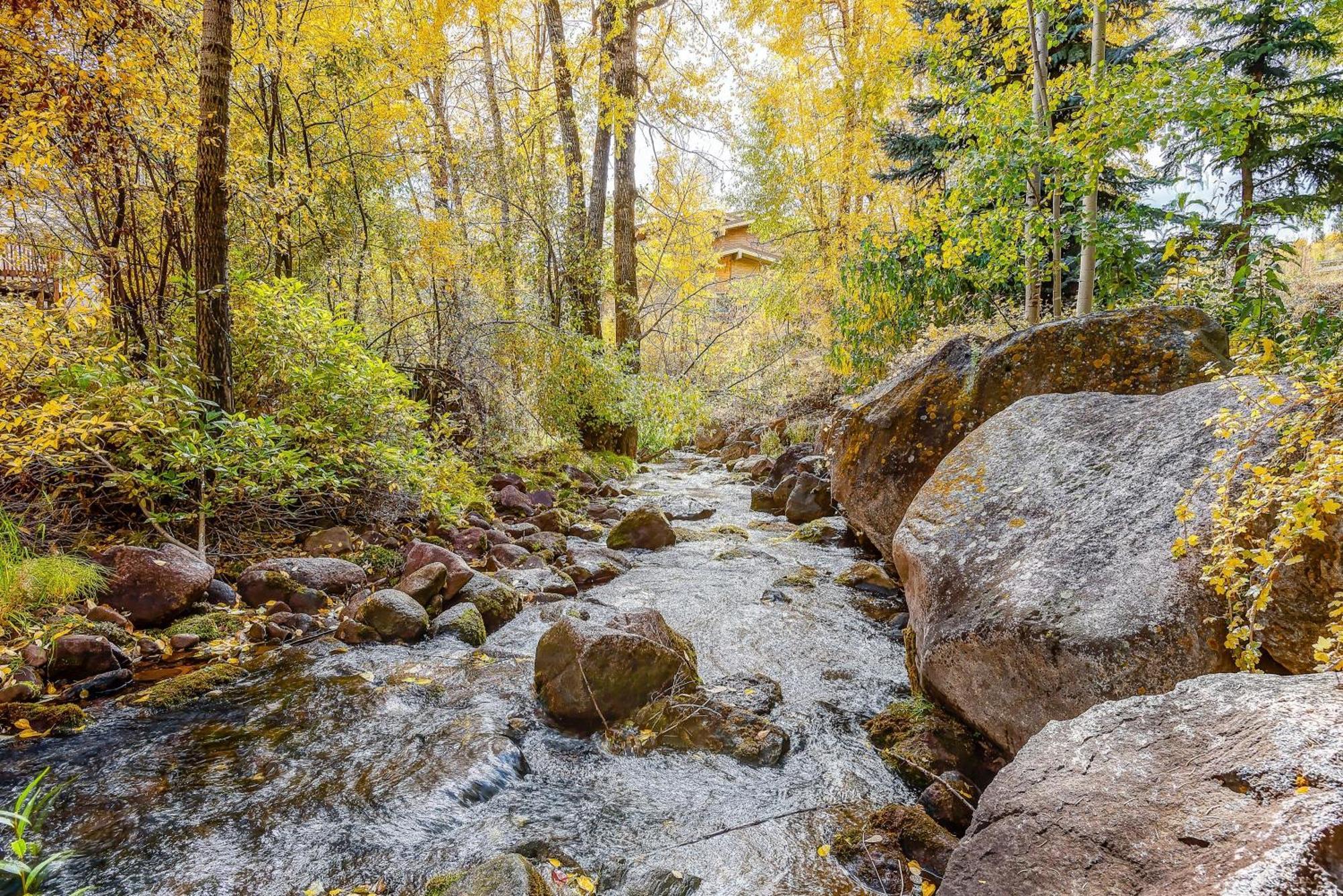 Peaceful Creek View From The Deck! Walk To Shuttle Vail Exterior foto